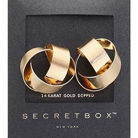 SECRET BOX_14K Gold Dipped Metal Plate Twisted Earrings