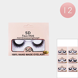 12PCS - 5D Faux Mink Multi Dimensional Lightweight Eyelashes