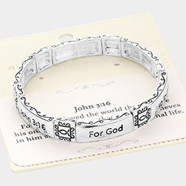 John 3:16 Message Metal Stretch Bracelet