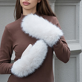 Faux Fuzzy Fur Mitten Gloves