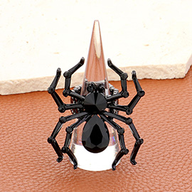 Stone Pointed Spider Stretch Ring