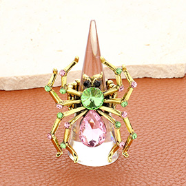 Stone Pointed Spider Stretch Ring