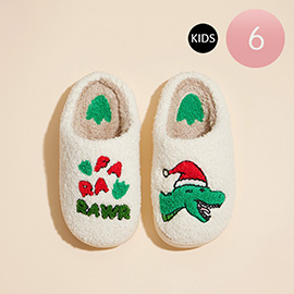 6Pairs - Kids Christmas Dinosaur Home Slippers