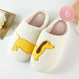 6Pairs - Dachshund Printed Home Slippers