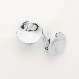 Metal Round Clip On Earrings