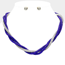 Bling Studded Twisted Necklace