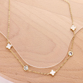 Quatrefoil Charm Station Necklace