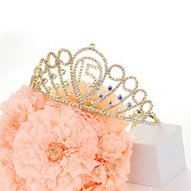 Sweet 15 Rhinestone Paved Birthday Party Princess Tiara