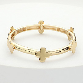 Metal Quatrefoil Pointed Stretch Bracelet