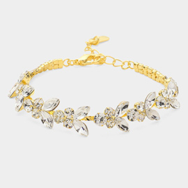 Marquise Round Rhinestone Embellished Evening Bracelet