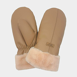 Faux Leather Mittens