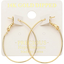 14K Gold Dipped Hypoallergenic Metal Wire Teardrop Hoop Earrings