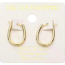 14K Gold Dipped Hypoallergenic Mini Hoop Pin Catch Earrings