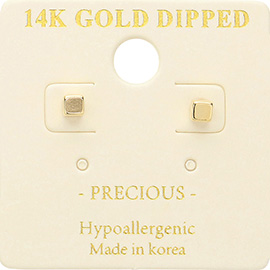 14K Gold Dipped Hypoallergenic Mini Cube Stud Earrings