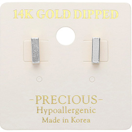 14K Gold Dipped Hypoallergenic Bar Stud Earrings