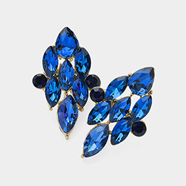 Marquise Stone Cluster Evening Earrings