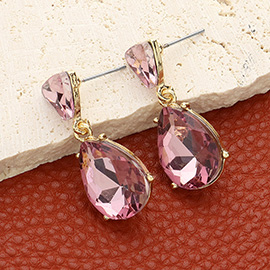 Teardrop Stone Cluster Dangle Evening Earrings