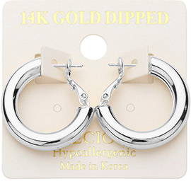 14K Gold Dipped Hypoallergenic Chunky Hoop Earrings