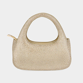 Bling Studded Top Handle Evening Bag / Crossbody Bag