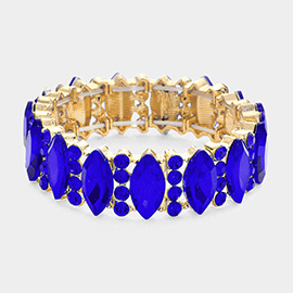 Marquise Stone Accented Stretch Evening Bracelet