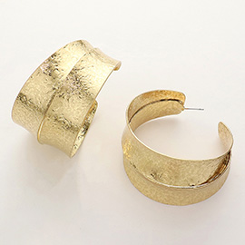 Oversized Hammered Double Abstract Hoop Earrings