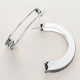 Oversized Metal Abstract Half Hoop Earrings