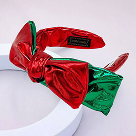 Christmas Metallic Knot Bow Headband