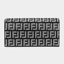 Geometric Pattern Bling Evening Clutch / Crossbody Bag