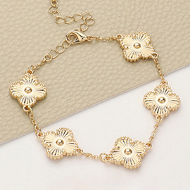 Metal Quatrefoil Station Bracelet