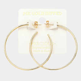 14K Gold Dipped Hypoallergenic Hoop Earrings