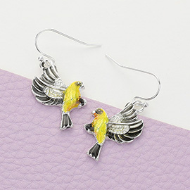 Gold Finch Bird Dangle Earrings