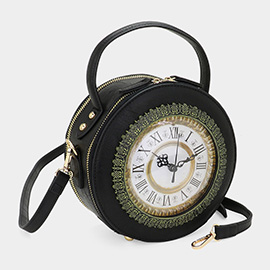 Vintage Clock Handbag / Crossbody Bag