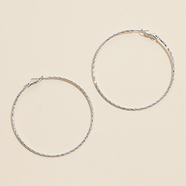 Semi Fine Collection - 18K White Gold Dipped Twisted Hoop Earrings