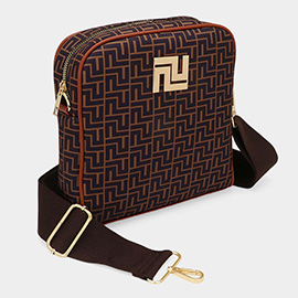 Geometric Pattern Square Crossbody Bag