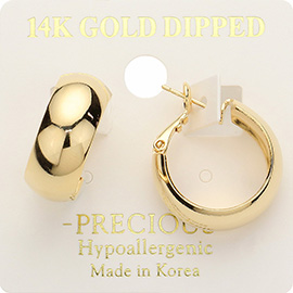 14K Gold Dipped Hypoallergenic Hoop Earrings