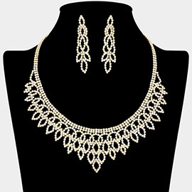 Rhinestone Paved Marquise Shaped Necklace