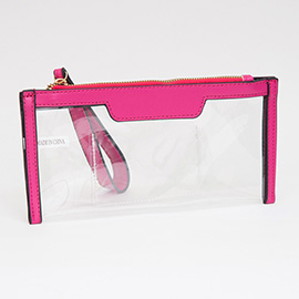 Transparent Flap Wristlet Pouch / Clutch Bag