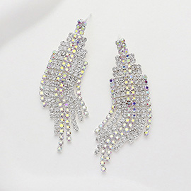 Rhinestone Paved Fringe Chandelier Evening Earrings