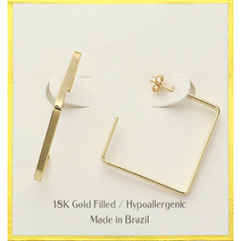 18K Gold Filled Hypoallergenic Square Hoop Earrings