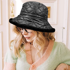 Faux Fur Quilted Bucket Hat