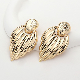 Vintage Shaped Textured Metal Earrings