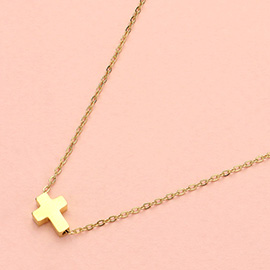 SECRET BOX_Stainless Steel Mini Cross Pendant Necklace