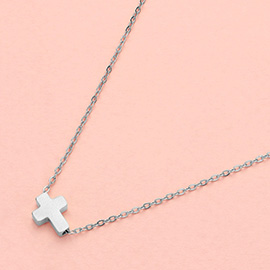 SECRET BOX_Stainless Steel Mini Cross Pendant Necklace