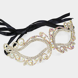 Rhinestone Paved Cat Eye Masquerade Mask