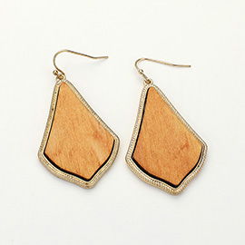 Wooden Teardrop Dangle Earrings