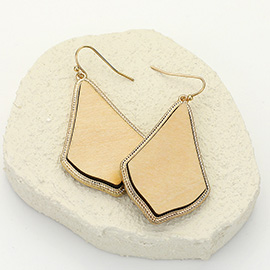 Wooden Teardrop Dangle Earrings