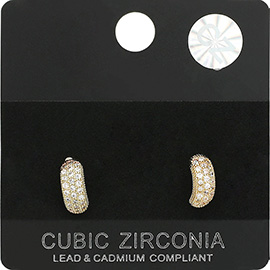 CZ Stone Paved Mini Dome Stud Earrings