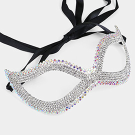 Crystal Rhinestone Paved Cat Eye Mask