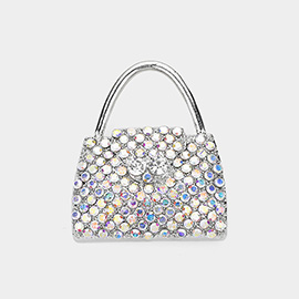 Rhinestone Embellished Handbag Pin Brooch