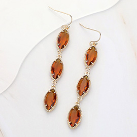 Marquise Stone Cluster Link Dropdown Dangle Earrings